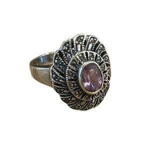 Vintage Silver Ring with Lavender Gem